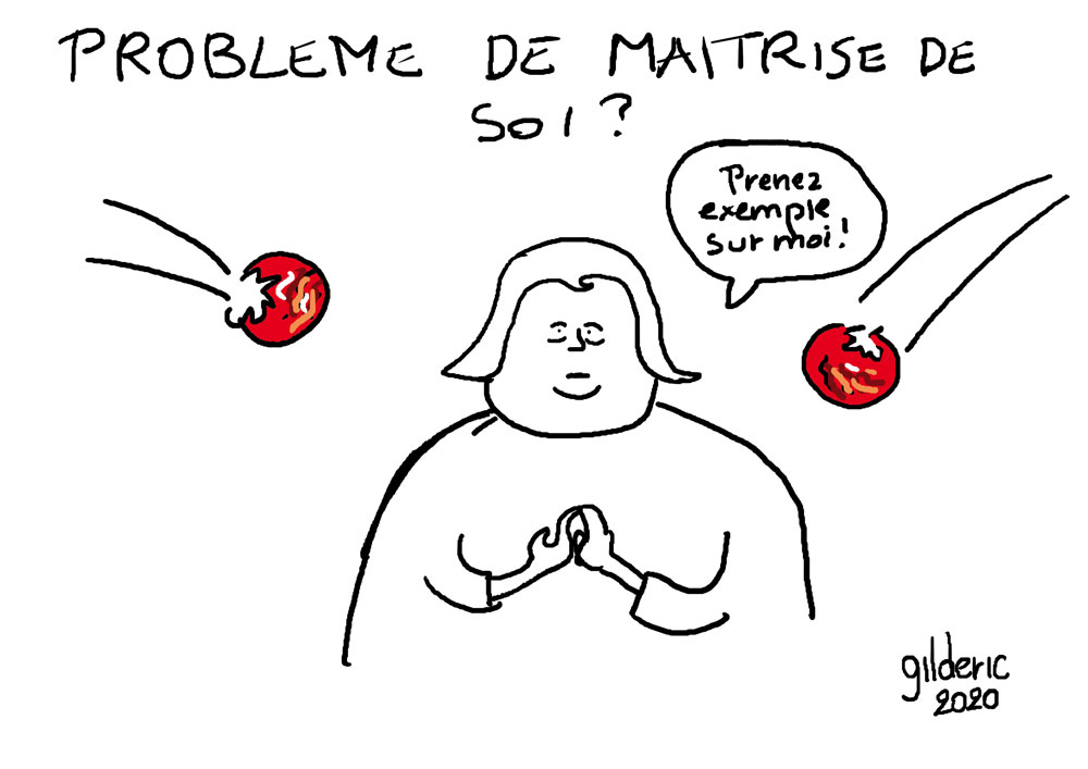 La maîtrise de soi : Maggie De Block face aux critiques (dessin)