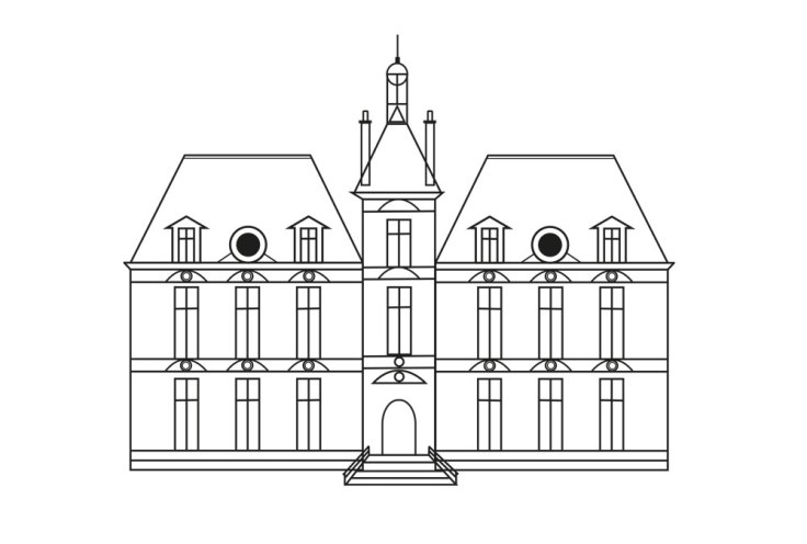 Château de Moulinstar (d'après Moulinsart et Cheverny) - dessin vectoriel