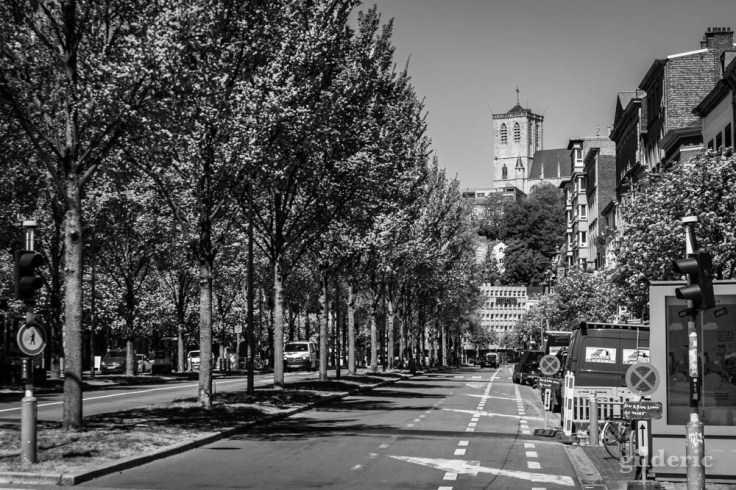 Saint-Martin et le boulevard de la Sauvenière : chroniques du confinement en noir et blanc