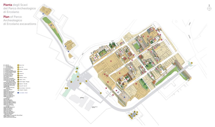 Plan officiel du site archéologique d'Herculanum