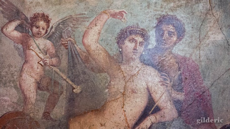 Mars et Vénus (détail d'une fresque de Pompéi), au Musée archéologique de Naples