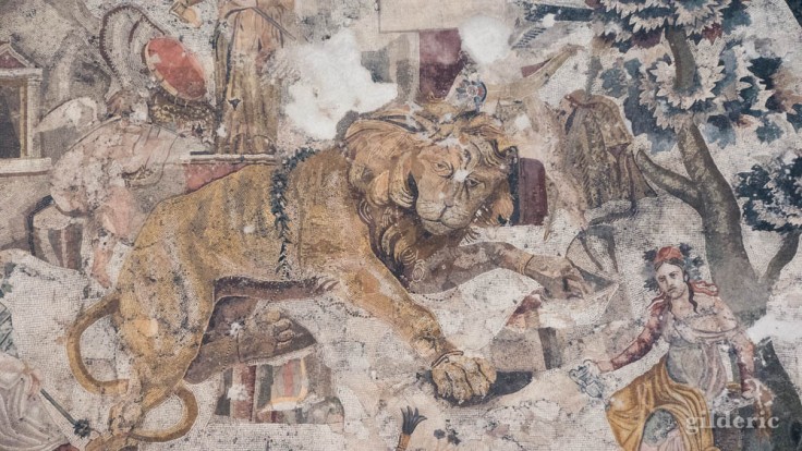 Lion (mosaïque de Pompéi) - Musée archéologique de Naples