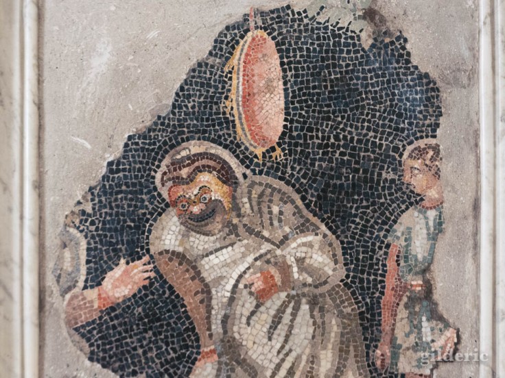 Comédiens (fresque de Pompéi) au musée archéologique de Naples