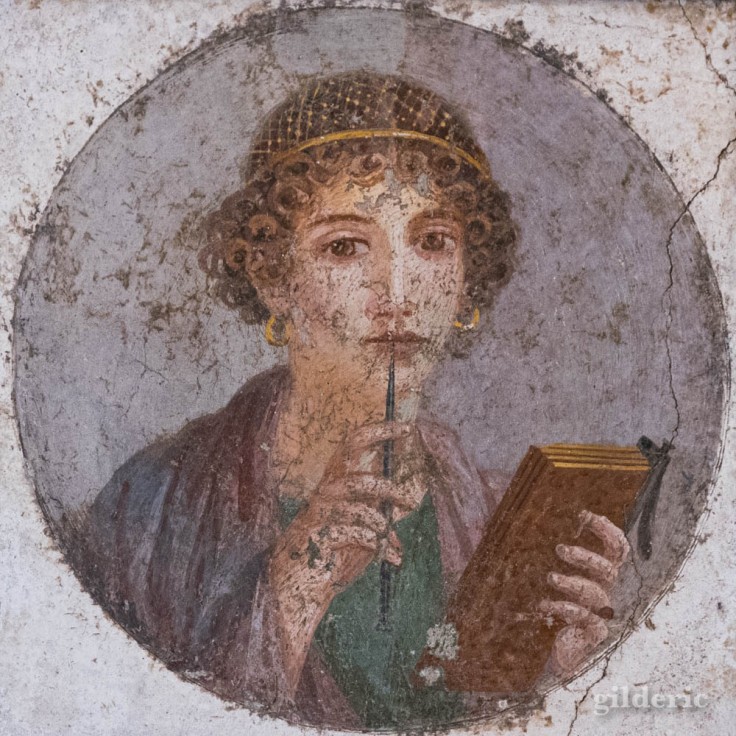 Portrait de Sappho - fresque de Pompéi au Musée archéologique de Naples