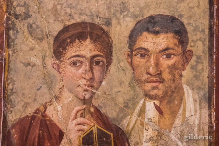 Portrait de Paquius Proculus et de son épouse- fresque de Pompéi au Musée archéologique de Naples