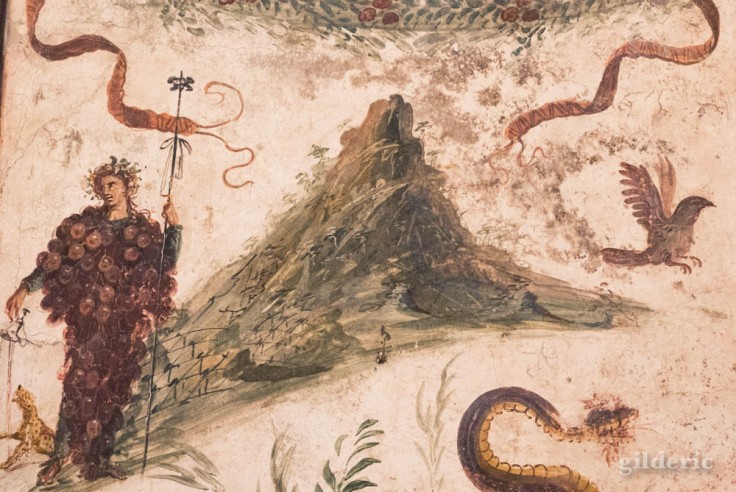Bacchus et le Vésuve - fresque de Pompéi au Musée archéologique de Naples