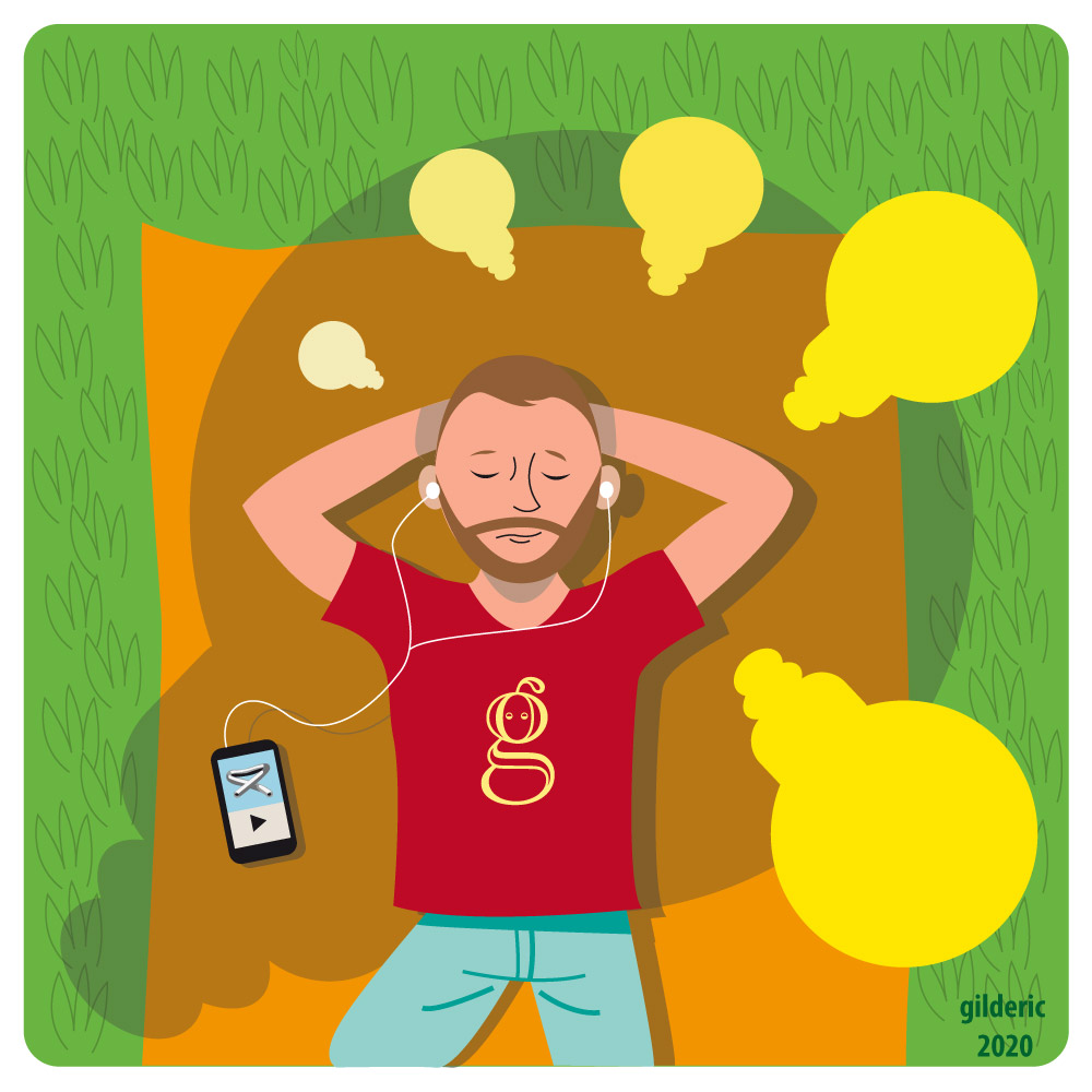 Faire la sieste et avoir des idées (vector illustration)