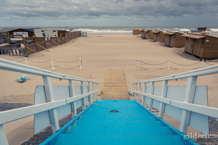 Tempête à Blankenberge : L'escalier bleu