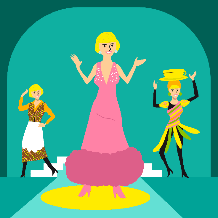 Annie Cordy : portrait - vector illustration 