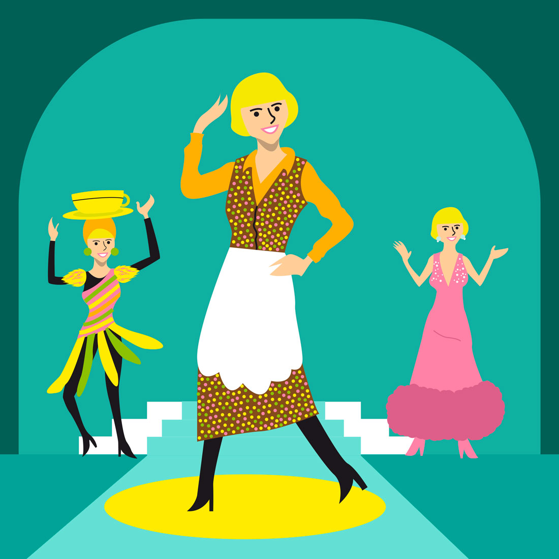 La Bonne du curé, Annie Cordy - vector illustration