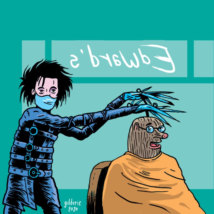 Taupe Chef : Edward au mains d'argent (réouverture des coiffeurs) -dessin