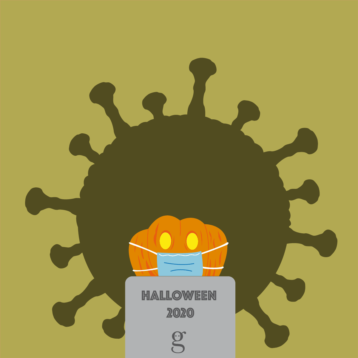Halloween confiné : illustration vectorielle flat design
