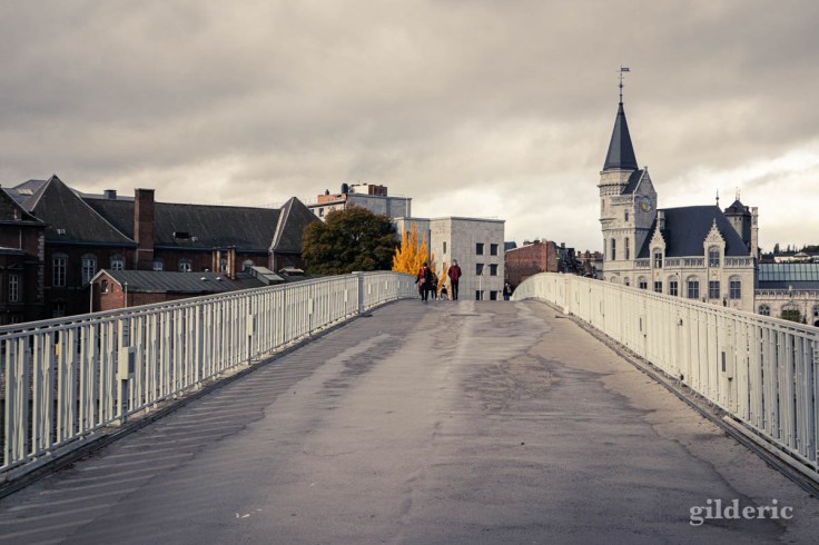 Liège en automne : sur la passerelle Saucy