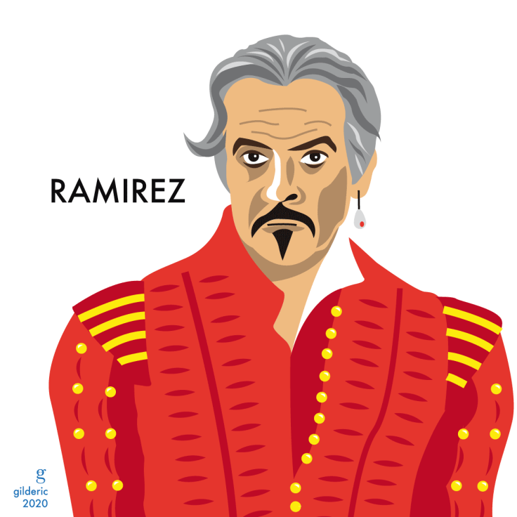 Sean Connery est Juan Ramirez dans Highlander : illustration vectorielle en flat design