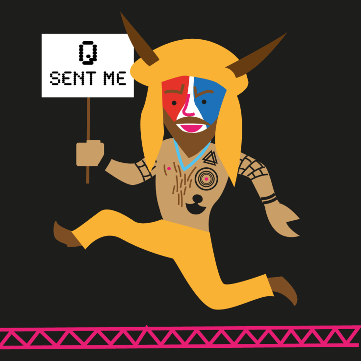Jake Angeli, alias Q Shaman, membre de QAnon (illustration vectorielle flat design)