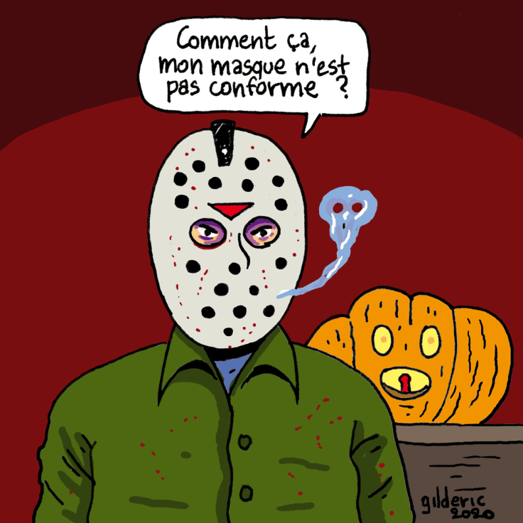 Halloween confiné : masque non conforme (dessin)