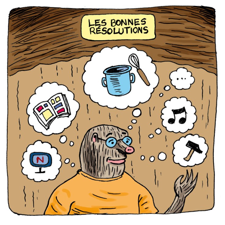 Comment s'occuper quand on est confiné : les bonnes résolutions (dessins)