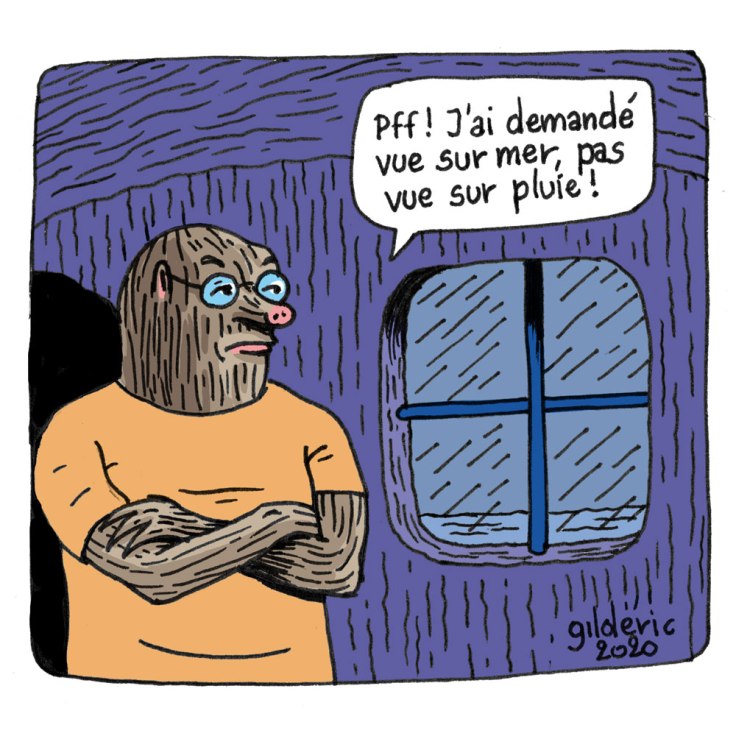 Taupe Chef : vue sur mer ou sur pluie ? (dessin)