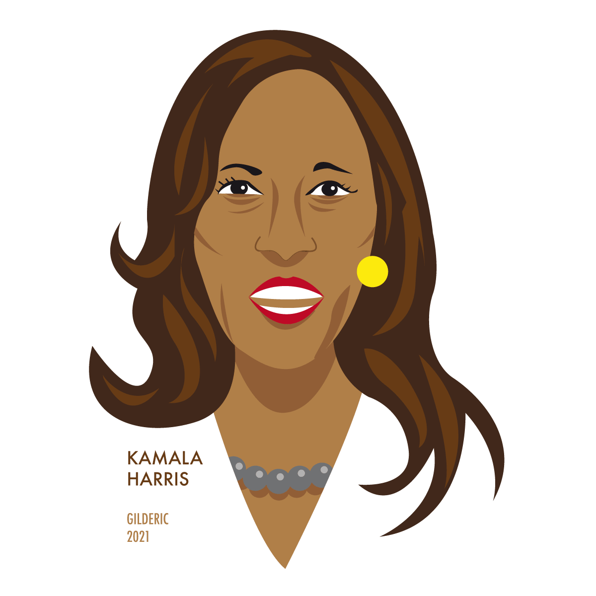 Kamala Harris, vice-présidente des USA (portrait, illustration vectorielle flat design)