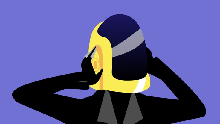 Daft Punk enlève le casque (illustration vectorielle)