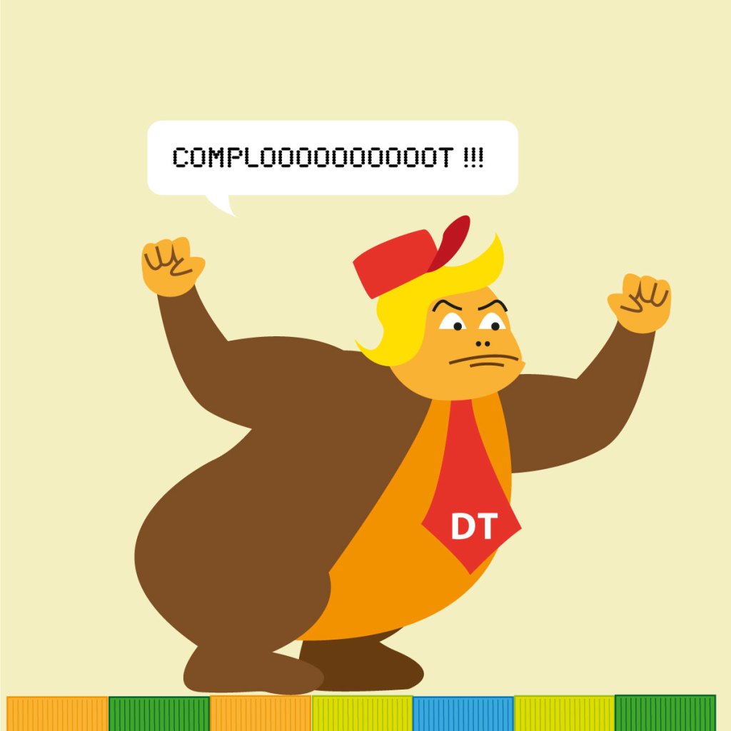 Donkey Trump contre le porte-conteneurs d'Evergreen au canal de Suez - illustration vectorielle -case 4