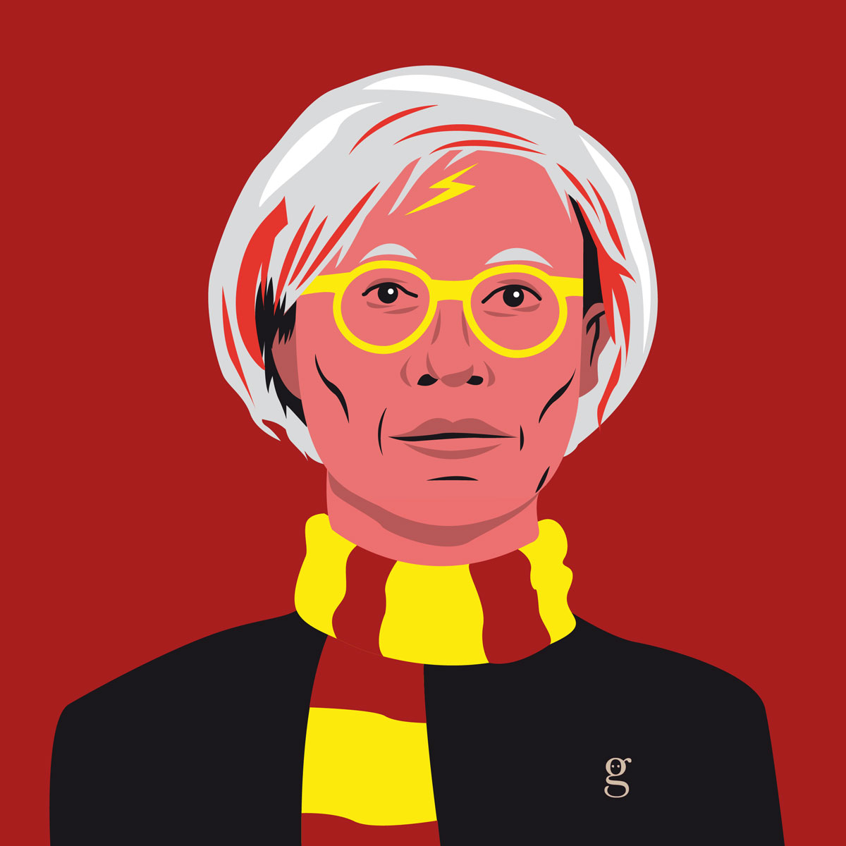 Mashup Andy Warhol x Harry Potter (vector illustration) - variante Gryffondor
