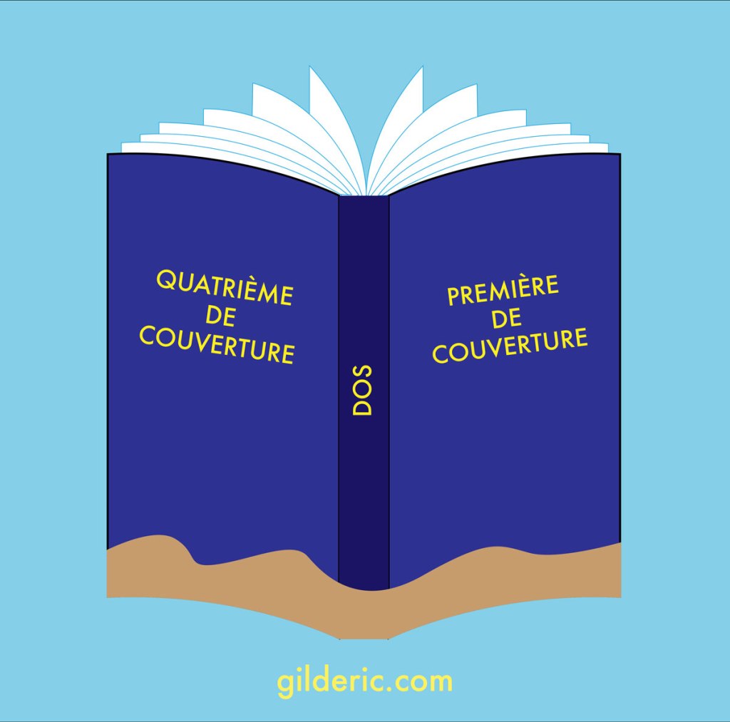 Les éléments d'une couverture (vocabulaire du livre) - illustration vectorielle