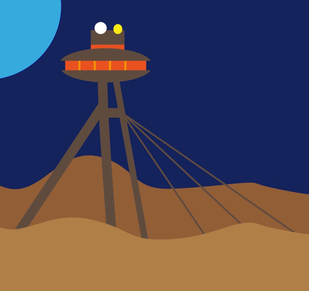 L'UFO, architecture emblématique de Bratislava (illustration vectorielle)