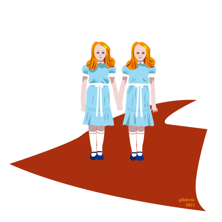 Les soeurs Grady ne sont pas pas jumelles dans Shining - vector illustration