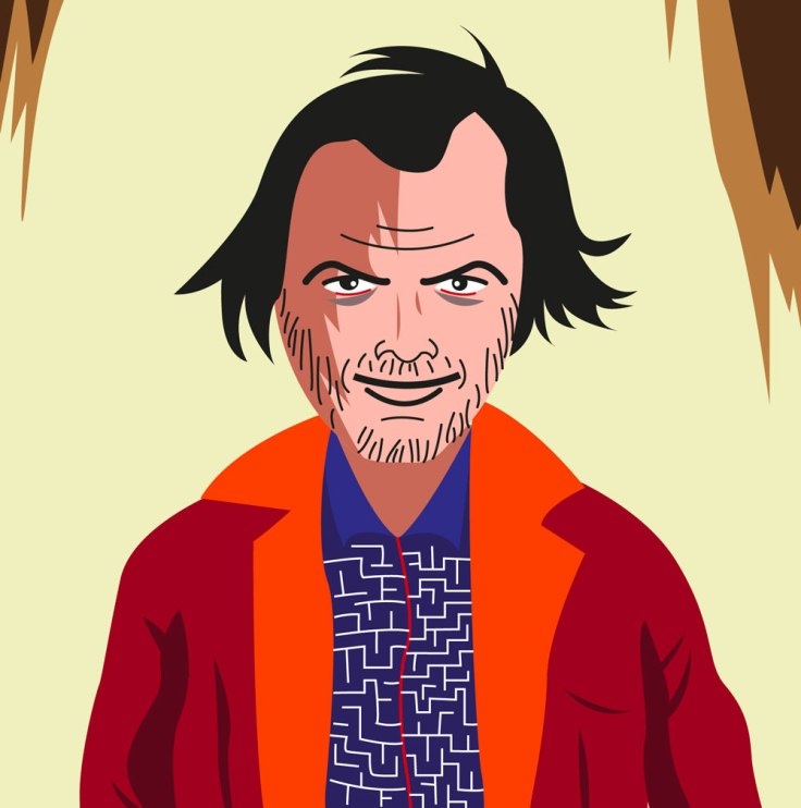 Jack Nicholson/Jack Torrance dans Shining de Kubrick -illustration vectorielle