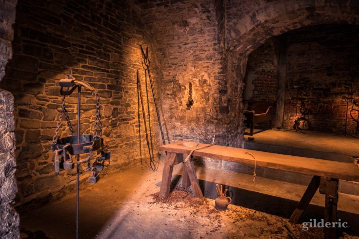 La salle de torture, dans la crypte du Chateau des Comtes (Gand)