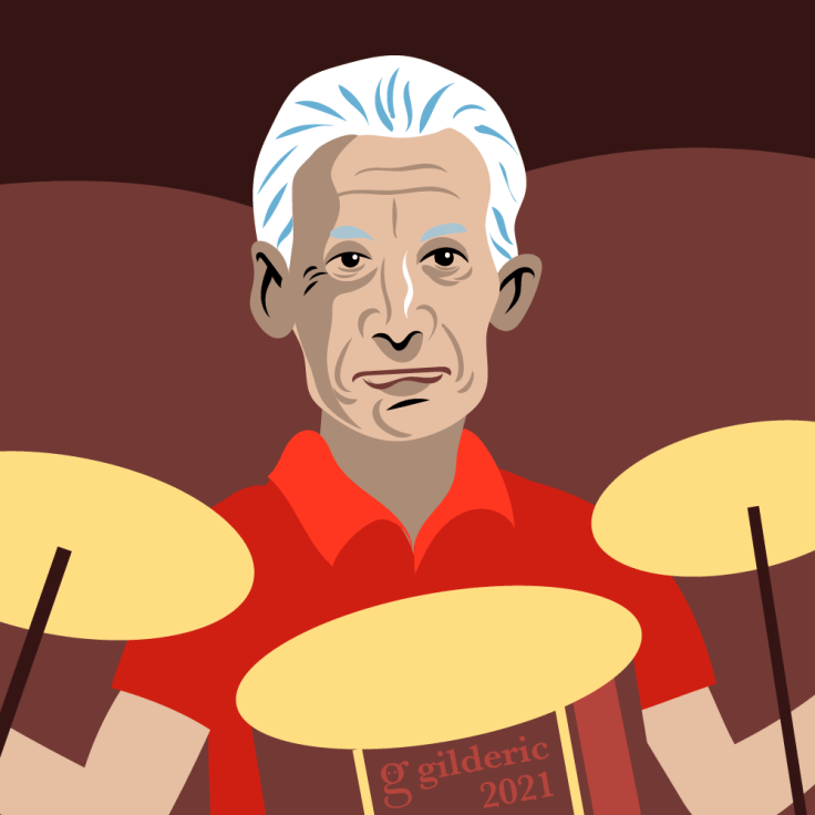 Charlie Watts, batteur des Rolling Stones -gros plan - portrait (illustration vectorielle)