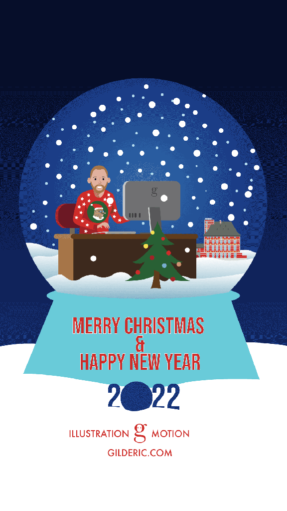 Joyeux Noël et meilleurs voeux pour 2022 - (version animée) vector illustration