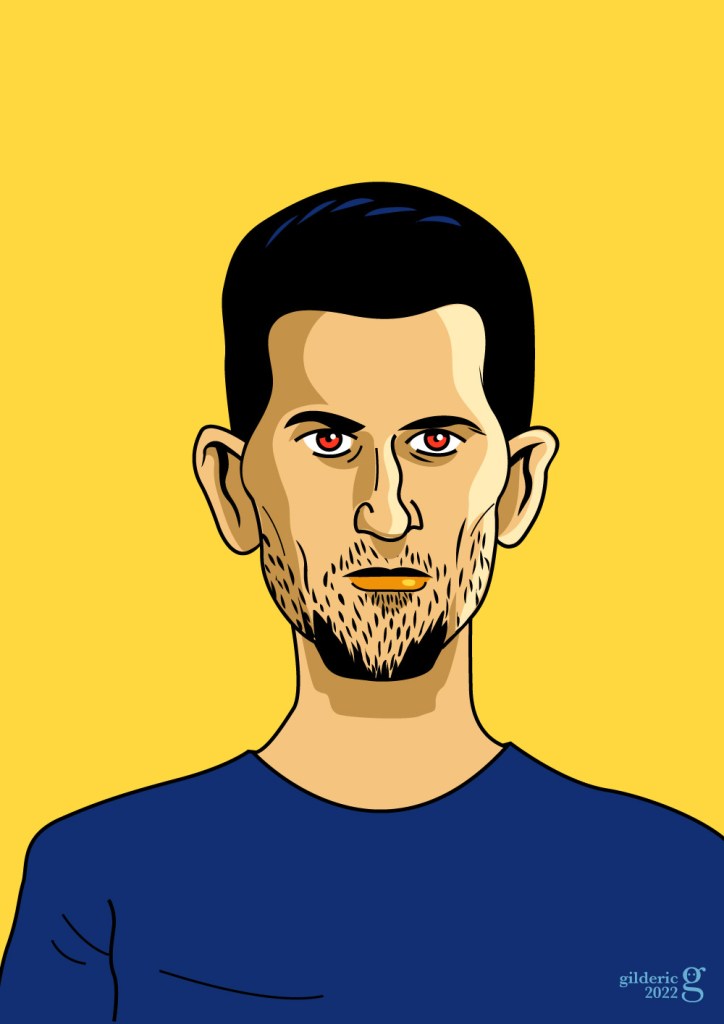 Novak Djokovic, portrait - dessin vectoriel