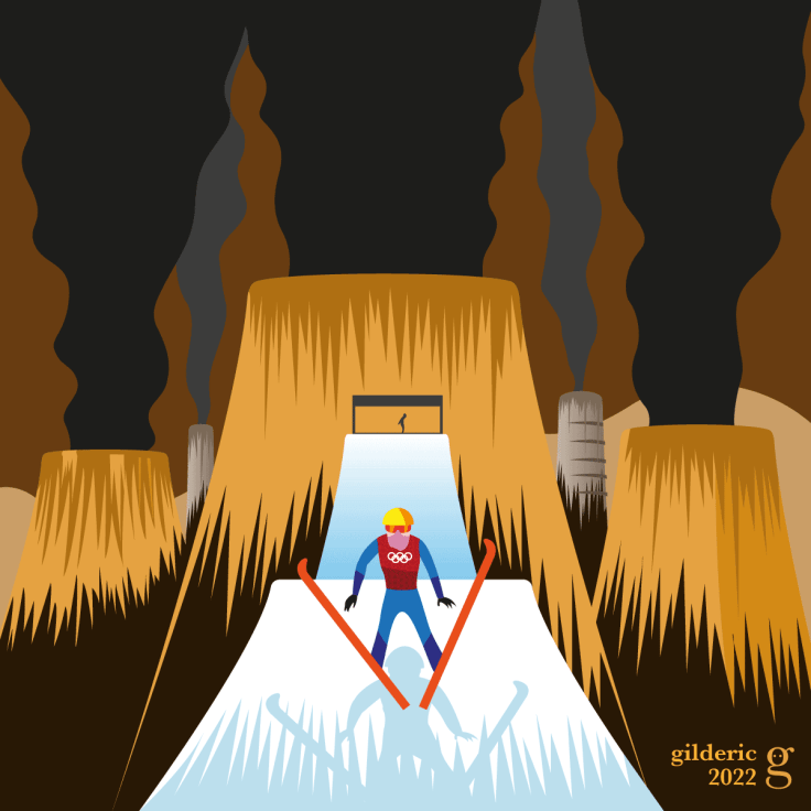 Big Air à Shougang - Jeux Olympiques de Pékin et site industriel -vector illustration (variante)