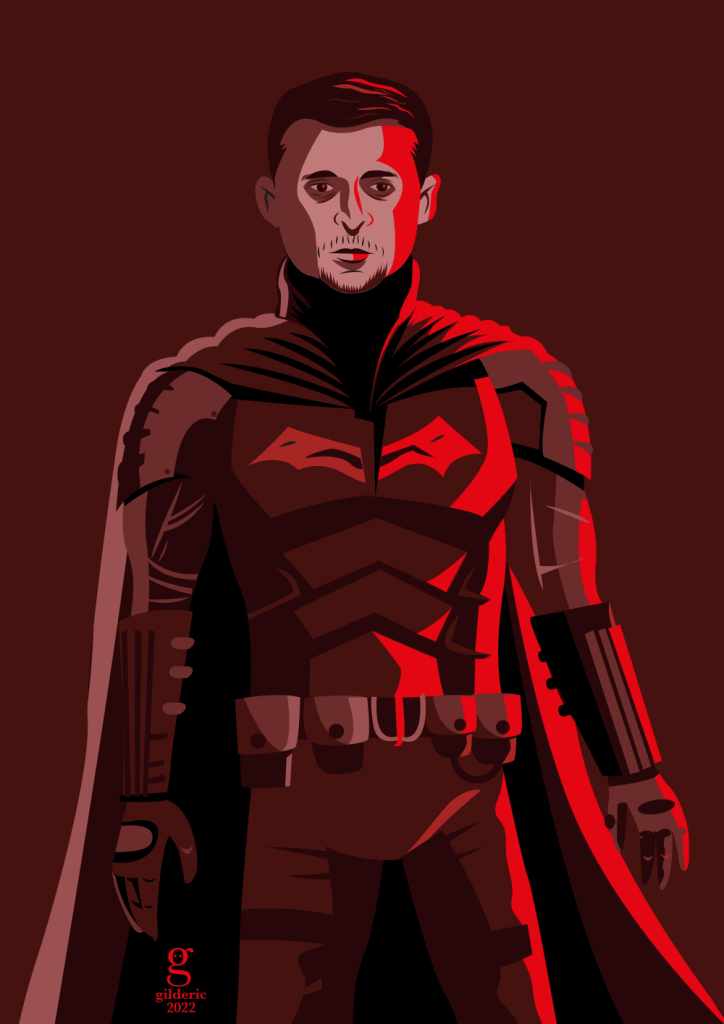 Portrait de Volodymyr Zelensky en Batman - illustration vectorielle