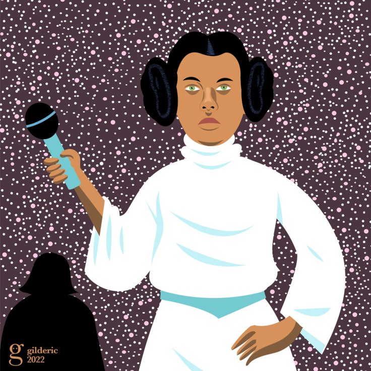 Mashup Stromae x Princesse Leia - vector illustration