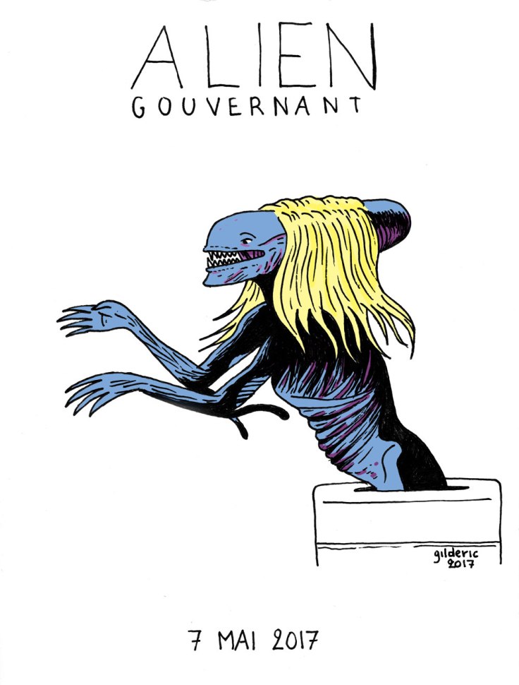 Alien Gouvernant (mashup Marine Le pen x Alien) -dessin