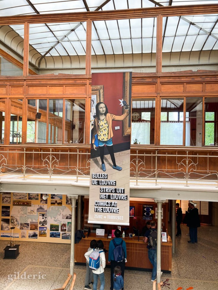 Affiche de l'expo Bulles de Louvre au Musée de la BD à Bruxelles