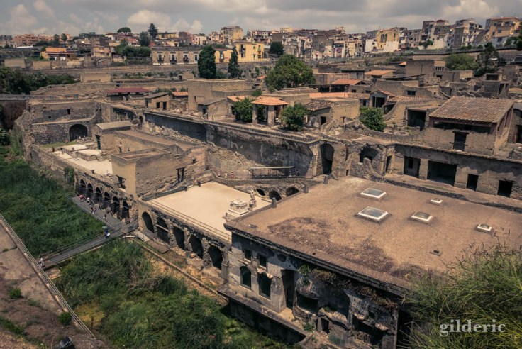 Herculanum, vue d'ensemble du site archéologique