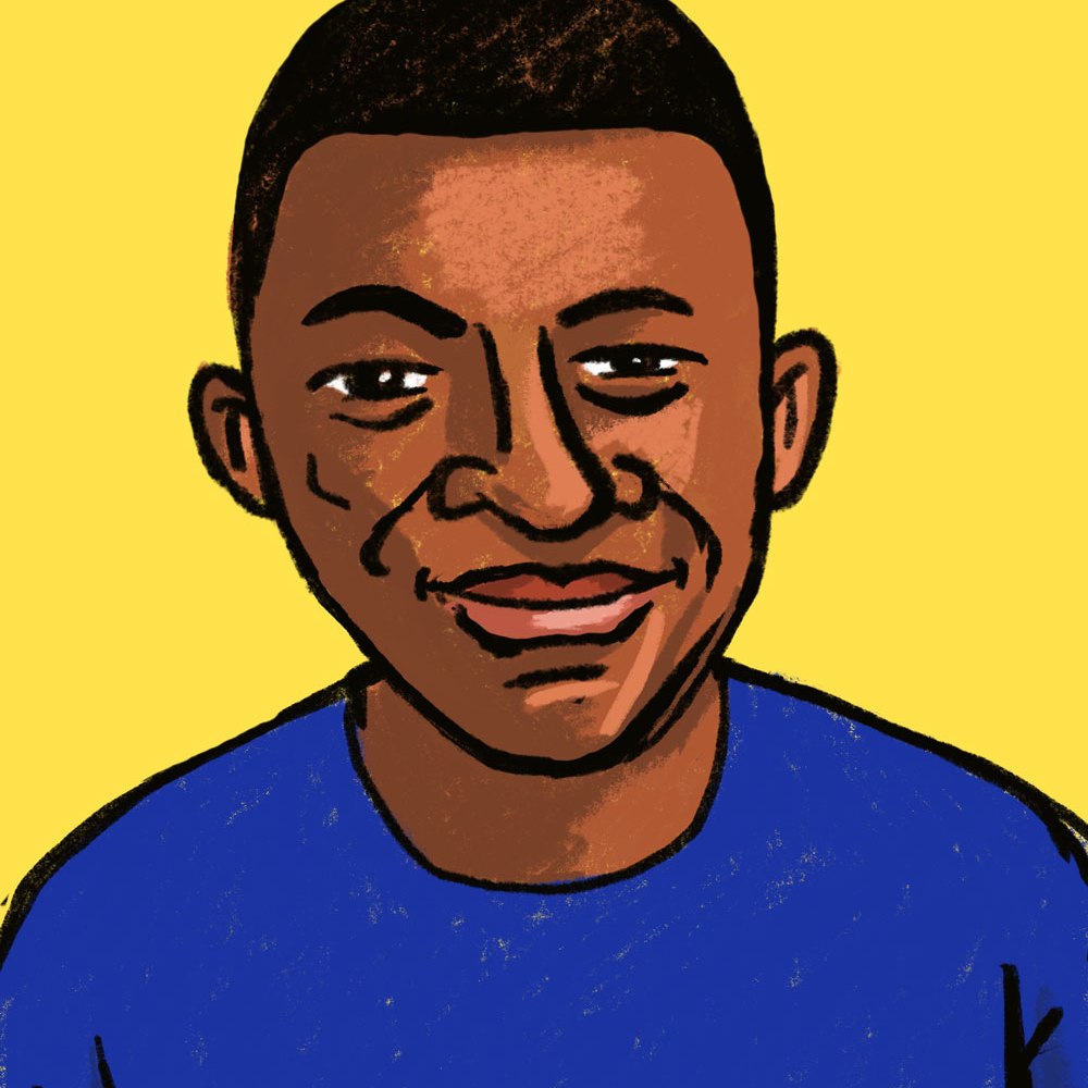 Kylian Mbappé -portrait rapide avec Procreate sur iPad