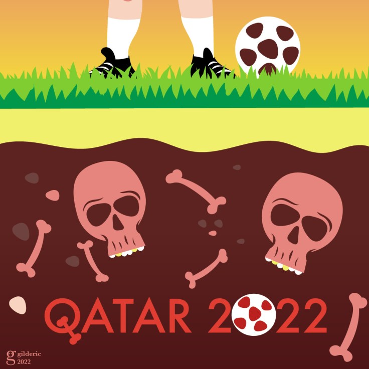 La face cachée de la coupe du monde au Qatar 2022 - vector illustration