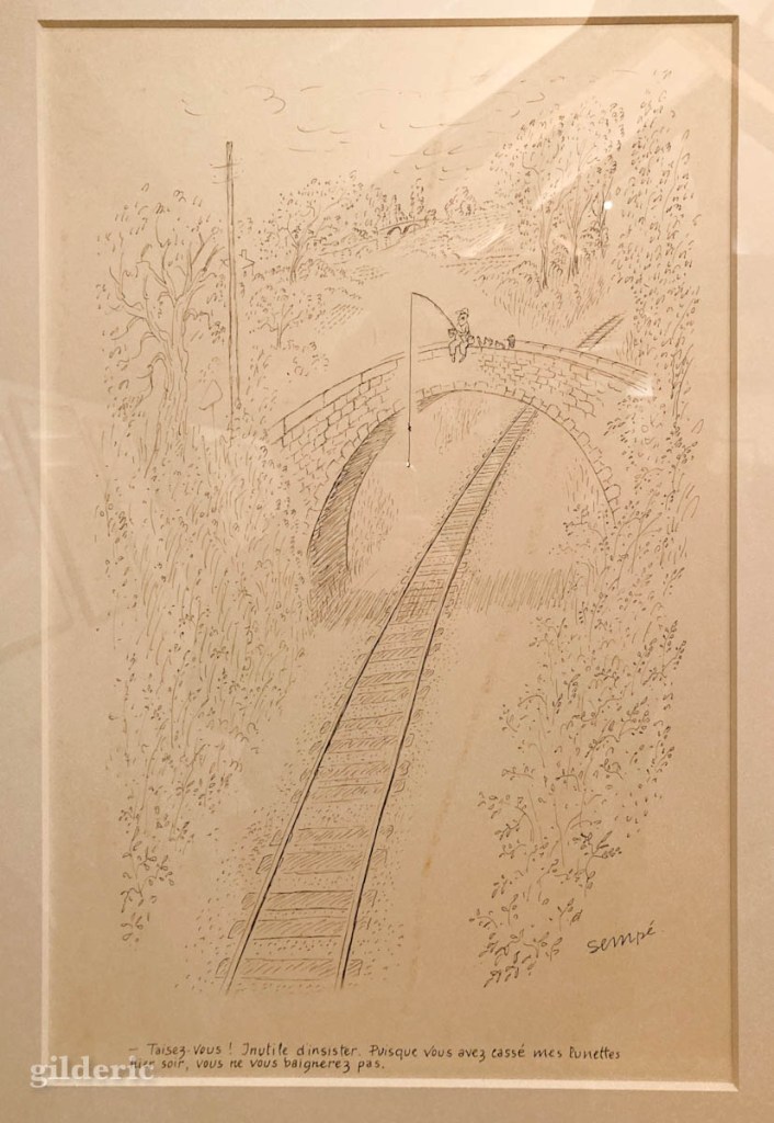 Sempé -sur le pont de chemin de fer - dessin