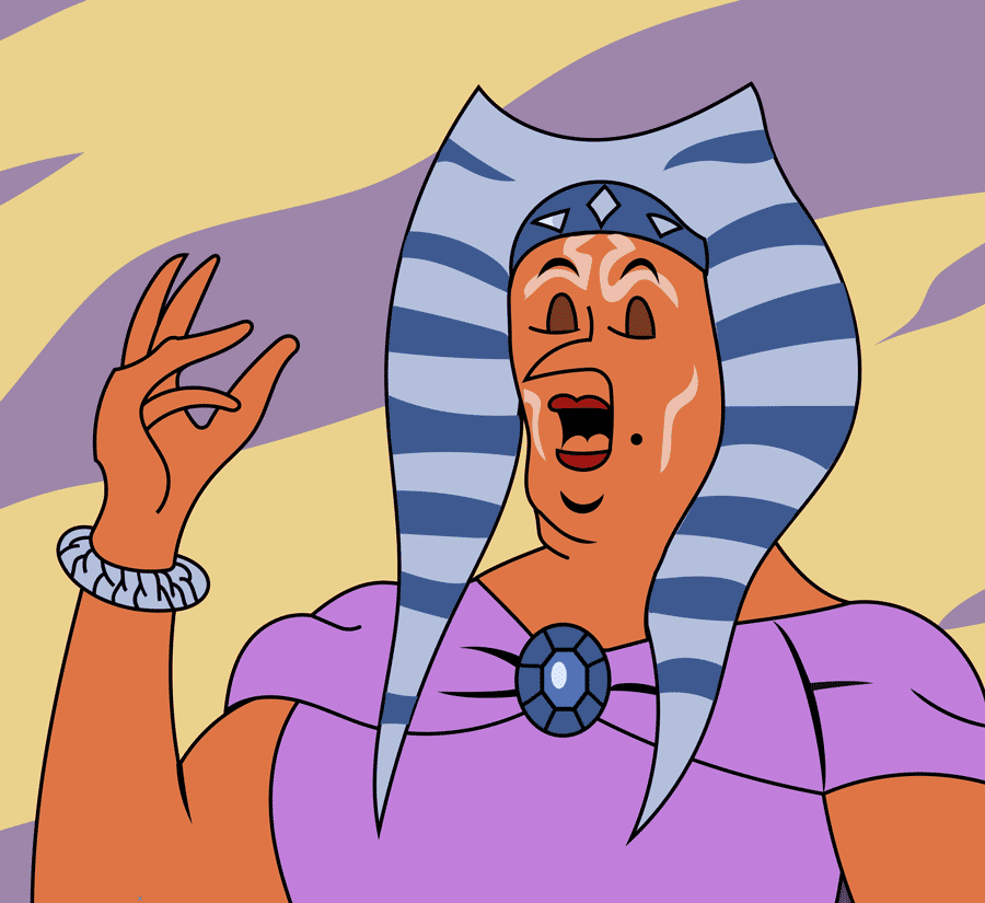 Star Wars vs Tintin : Ahsoka Castafiore - dessin vectoriel (détail)