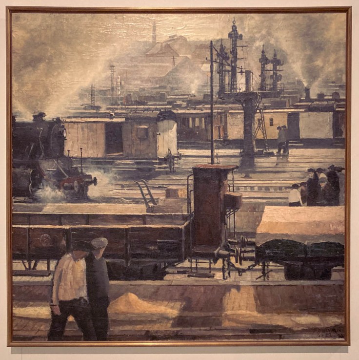 Les Cheminots (1922) - peinture de Paul Delvaux