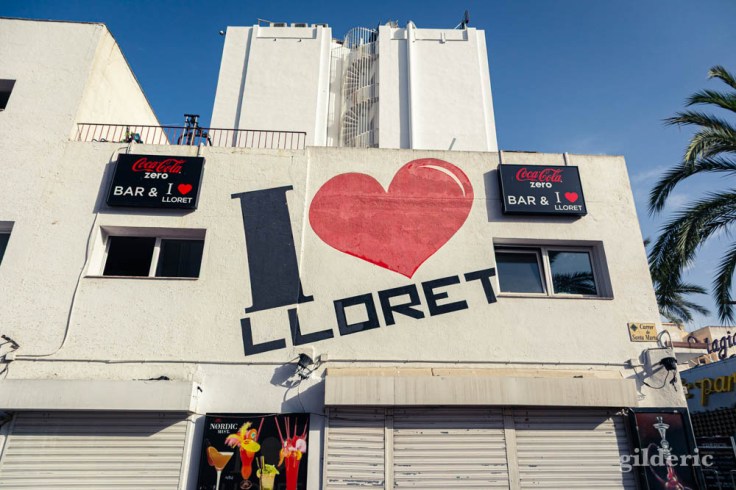 I Love Lloret de Mar (peinture murale typique de cette station  balnéaire espagnole)