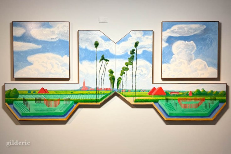 "Tall Dutch Trees After  Hobbema (Useful Knowledge)" de David Hockney au Musée des Beaux-Arts de Mons.